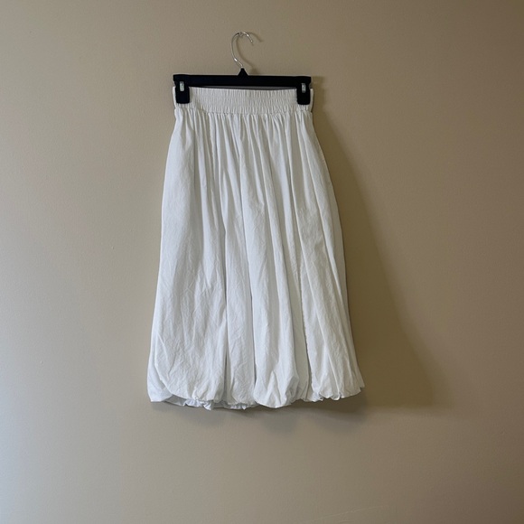 ASOS Petite White Ruched Bubble Midi Skirt - Picture 1 of 6